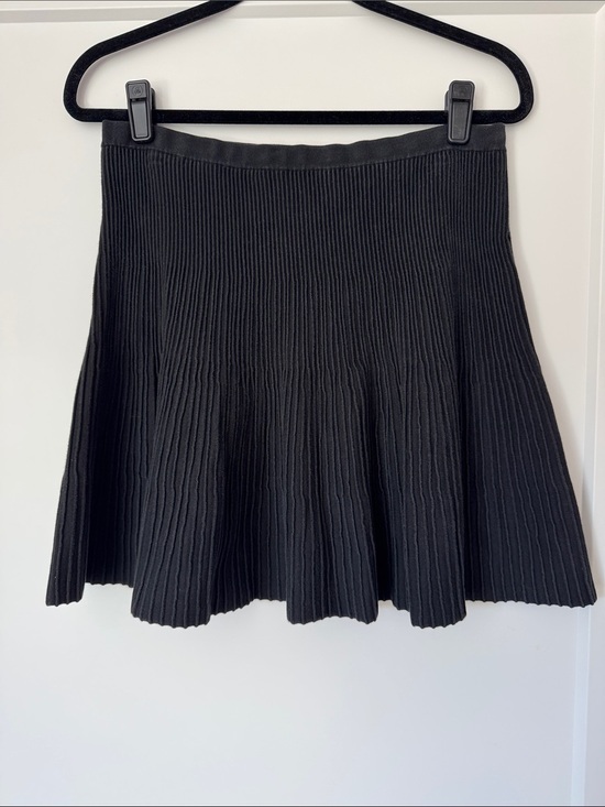 Moda International Dresses & Skirts - Black Ribbed Knit Dropped Waist Flared Skirt - Women